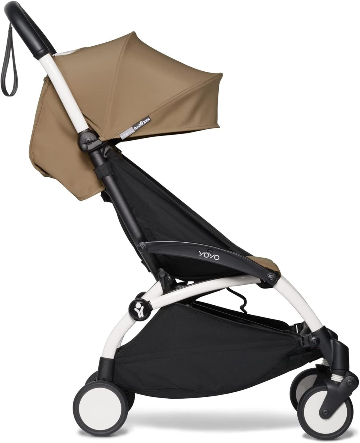 Poussette BABYZEN YOYO2 6+ (Cadre noir + pack couleur Aqua) - Comprend un harnais, un dossier, des arceaux de capote, une bandoulière, un coussin d’assise, et une capote assortie