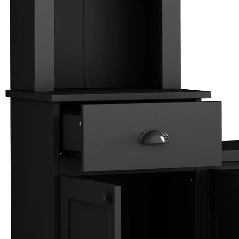 Juego de muebles de entretenimiento para televisión con puente de 75, mueble para TV con almacenamiento y estanterías, consola multimedia grande con estantes ajustables