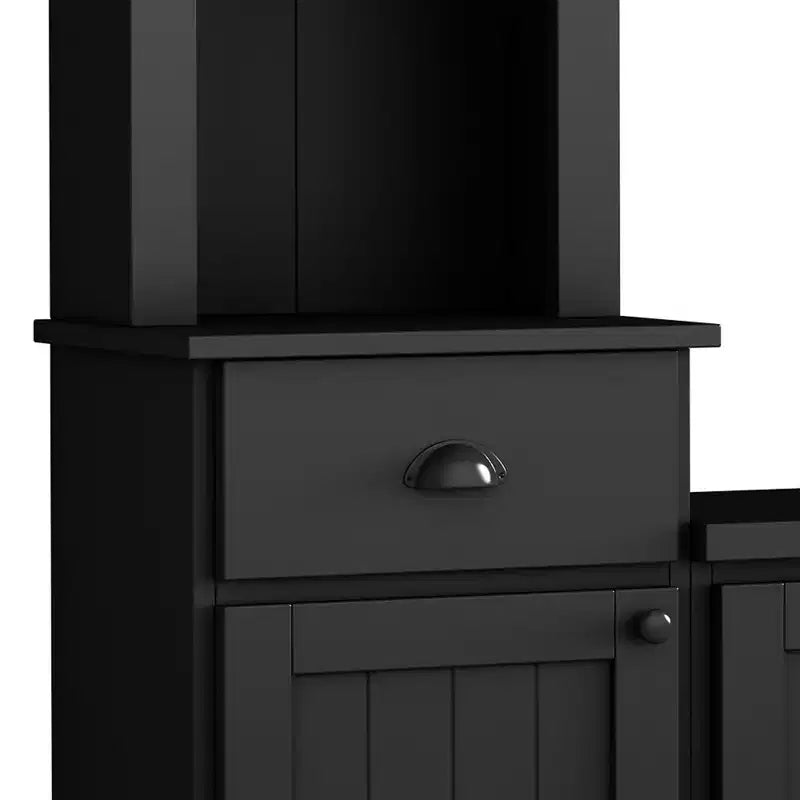 Juego de muebles de entretenimiento para televisión con puente de 75, mueble para TV con almacenamiento y estanterías, consola multimedia grande con estantes ajustables
