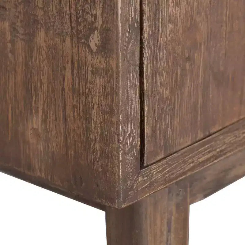 Mesa de noche de madera maciza de teca, 15.7x11.8x20.9