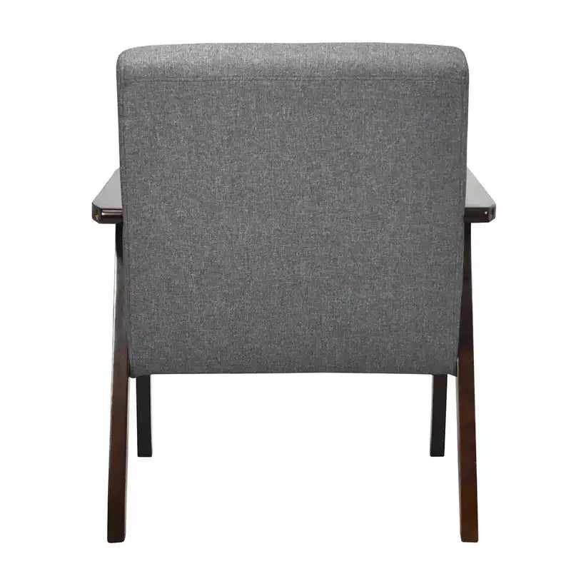 Fauteuil d’appoint en bois rembourré de tissu, fauteuil à accoudoirs pour bureau à domicile