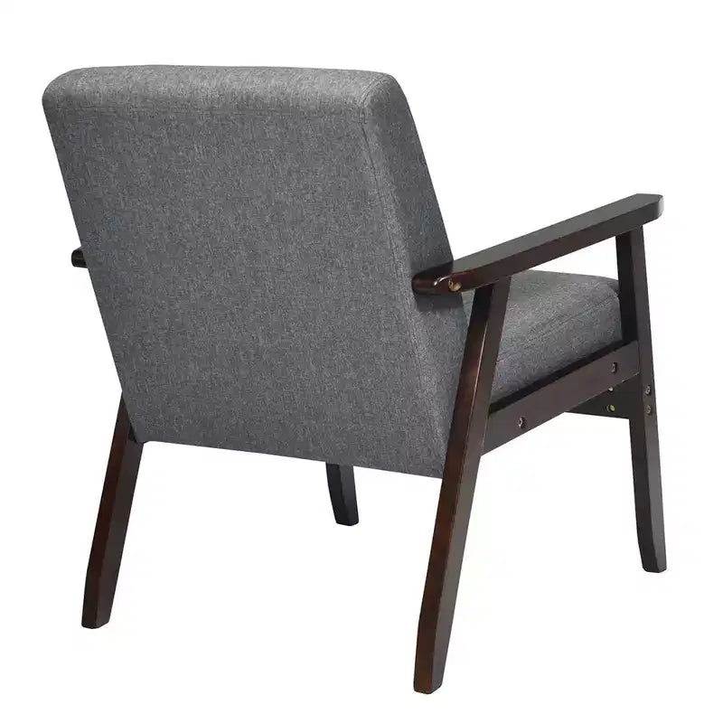 Fauteuil d’appoint en bois rembourré de tissu, fauteuil à accoudoirs pour bureau à domicile