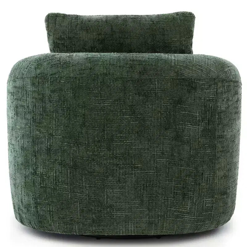 Sillón giratorio tipo barril con cojín de doble capa, capacidad de 250 lb, sillón decorativo redondo de chenilla de 36.6 para sala de estar y oficina
