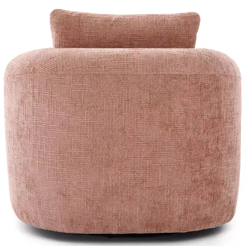 Sillón giratorio tipo barril con cojín de doble capa, capacidad de 250 lb, sillón decorativo redondo de chenilla de 36.6 para sala de estar y oficina
