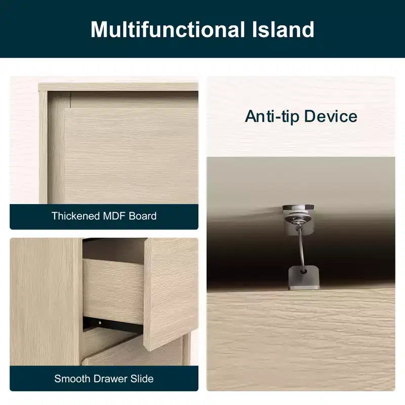 Cómoda moderna de madera con 2 cajones y detalles de bordes limpios, mueble de almacenamiento versátil para dormitorio, sala de estar, oficina y recibidor