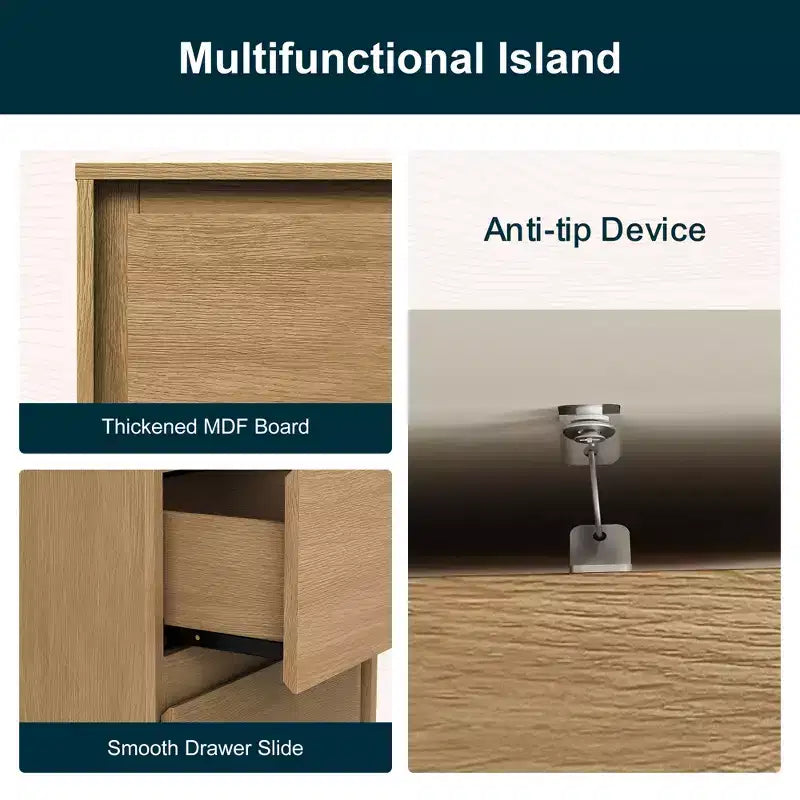 Cómoda moderna de madera con 2 cajones y detalles de bordes limpios, mueble de almacenamiento versátil para dormitorio, sala de estar, oficina y recibidor