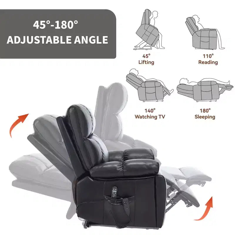 Beiger Chenille-Hebesessel mit Wärme- und Massagefunktion, zwei Motoren, stufenlos verstellbarer Position, belastbar bis 350 LBS, große elektrische Sessel mit versteckten Getränkehaltern