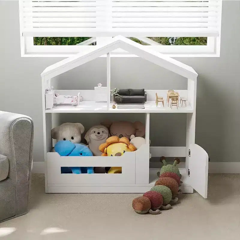 Bibliothèque pour enfants à 2 niveaux avec éclairage à détecteur de mouvement - bibliothèque en bois, organisateur de rangement pour jouets, pour chambre d’enfant, salle de classe et salle de jeux