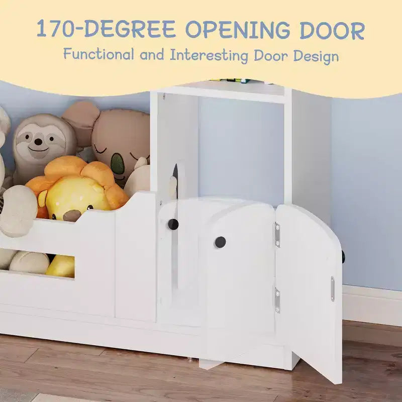 Bibliothèque pour enfants à 2 niveaux avec éclairage à détecteur de mouvement - bibliothèque en bois, organisateur de rangement pour jouets, pour chambre d’enfant, salle de classe et salle de jeux