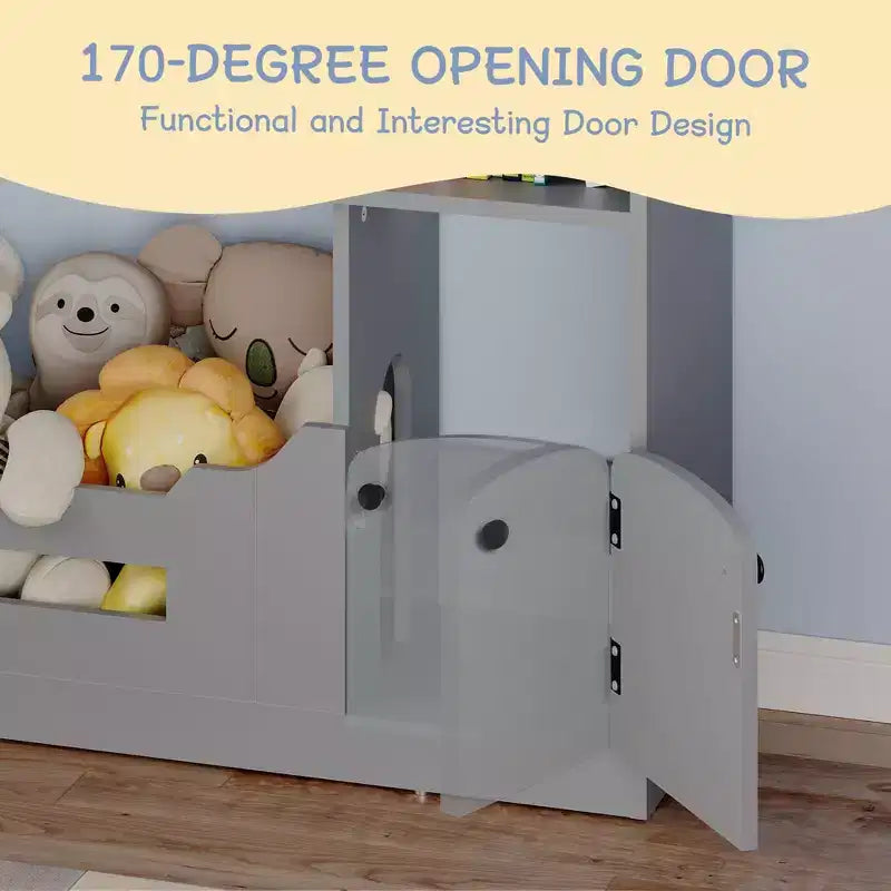 Bibliothèque pour enfants à 2 niveaux avec éclairage à détecteur de mouvement - bibliothèque en bois, organisateur de rangement pour jouets, pour chambre d’enfant, salle de classe et salle de jeux