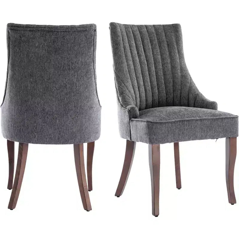 Lot de 2 chaises plissées minimalistes, revêtement doux et pieds en bois massif, pour la maison