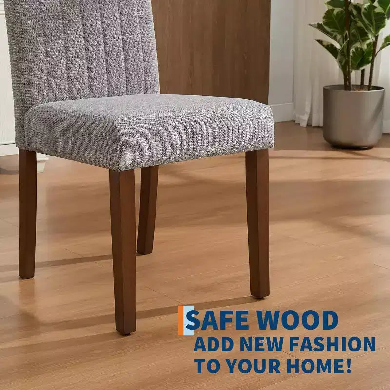 Modernes Esszimmerstuhl-Set aus 2 gepolsterten Stühlen mit stabilen Holzbeinen für Esszimmer, Restaurant und Küche