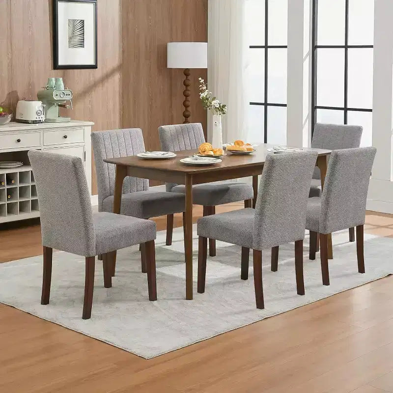 Modernes Esszimmerstuhl-Set aus 2 gepolsterten Stühlen mit stabilen Holzbeinen für Esszimmer, Restaurant und Küche