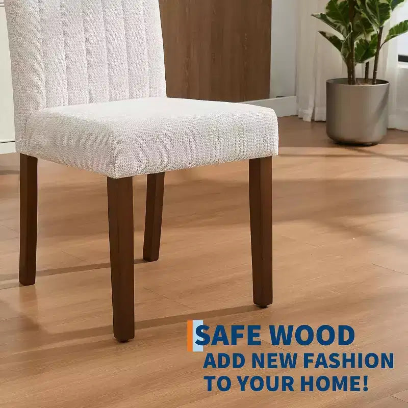 Modernes Esszimmerstuhl-Set aus 2 gepolsterten Stühlen mit stabilen Holzbeinen für Esszimmer, Restaurant und Küche