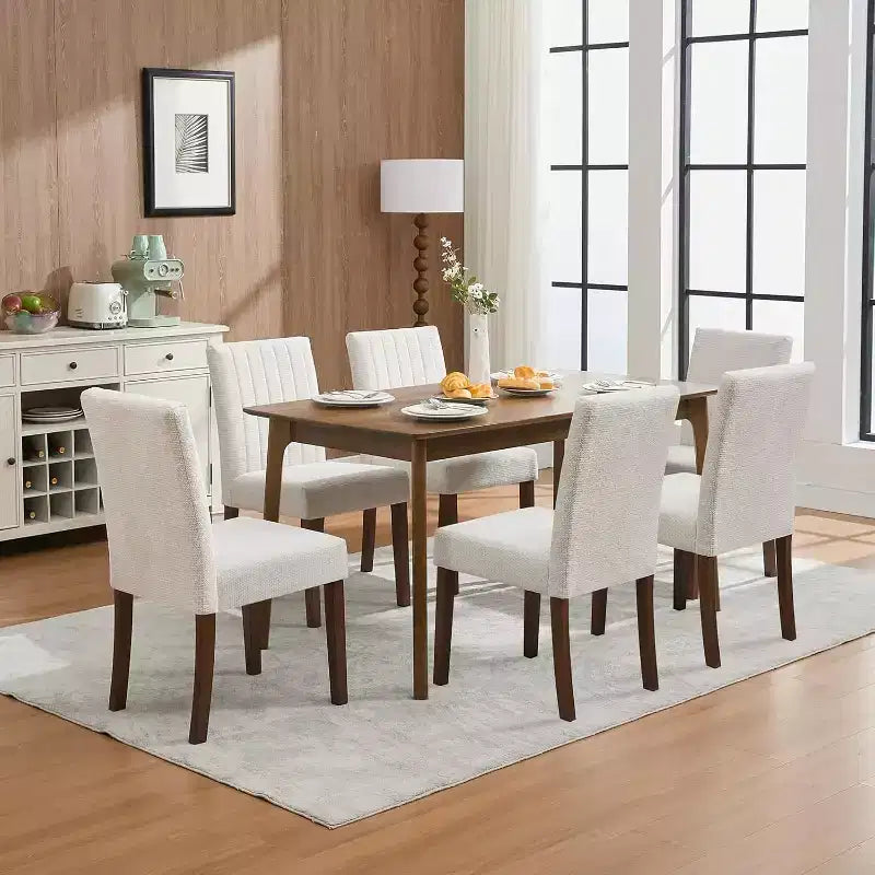 Lot de 2 chaises de salle à manger modernes avec assise rembourrée et pieds en bois robustes, pour la salle à manger, le restaurant et la cuisine