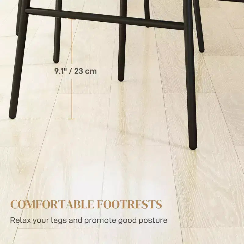 Ensemble de 2 tabourets de comptoir en rotin, tabourets de bar de hauteur comptoir de 26 avec dossier, chaises de bar pour îlot de cuisine