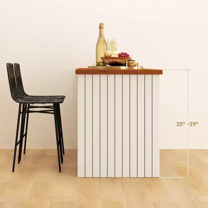 Barhocker-Set aus Rattan, 2 Stück, 26 Zoll Sitzhöhe, mit Rückenlehne, Barstühle für Kücheninseln