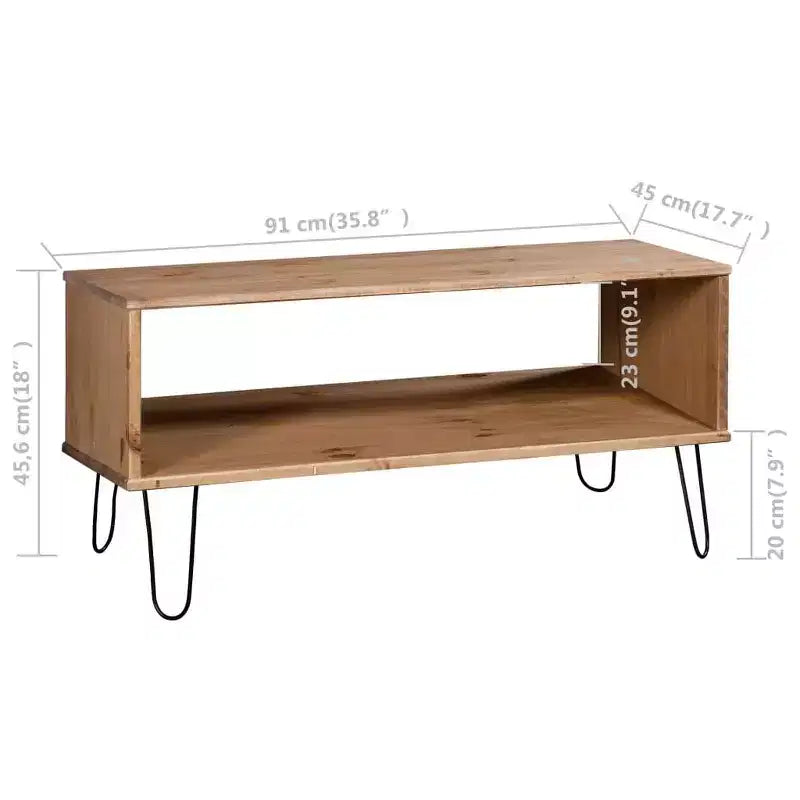 Table basse, bout de canapé, table d’appoint et table de canapé en pin massif de New York