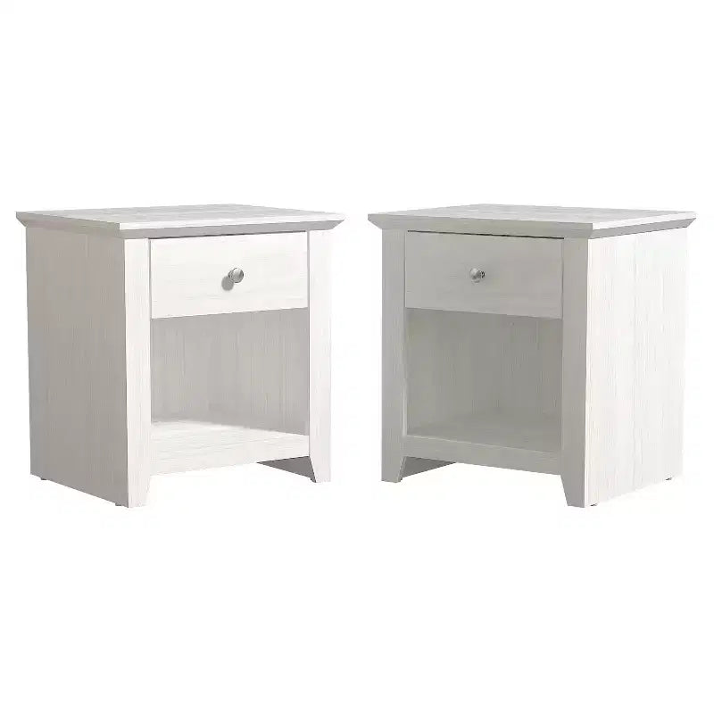 Moderne Nachttische mit 1 Schublade und offenem Stauraum, 2er-Set, 19.3 W  16.9 D  20.9 H