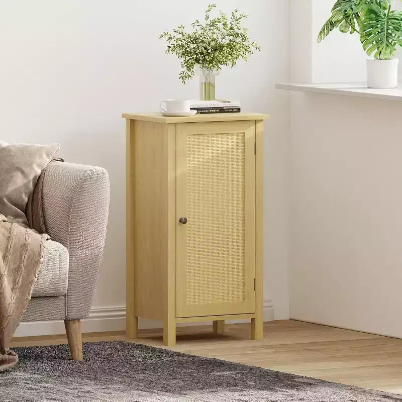 Table de chevet moderne de style maison de campagne, table de chevet bohème de 16 pouces avec tiroir, bout de canapé en bois avec pieds robustes pour chambre et salon