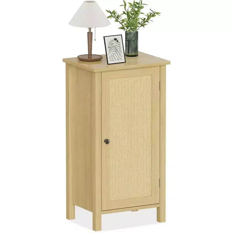 Moderner Nachttisch im Landhausstil, 16 Zoll hoher Boho-Nachttisch mit Schublade, Beistelltisch aus Holz mit Stauraum und stabilen Beinen für Schlafzimmer und Wohnzimmer