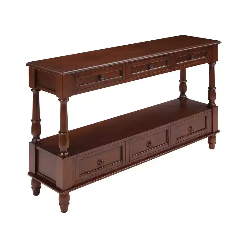 Table console étroite de 54 en bois massif avec rangement, table de canapé moderne à 2 niveaux, table d’entrée pour le salon, le couloir ou le vestibule