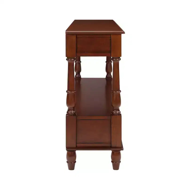 Mesa consola estrecha de madera maciza de 54 con almacenamiento, mesa moderna para sofá de 2 niveles, mesa de entrada para sala de estar, pasillo o recibidor
