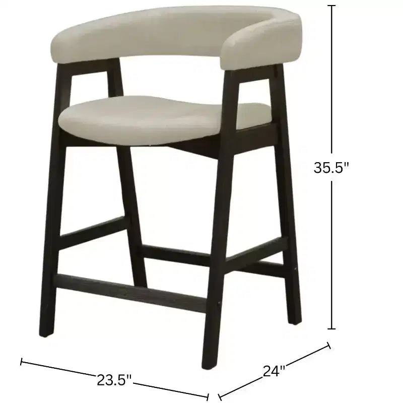 Chaises de comptoir, noir vintage (lot de 2)