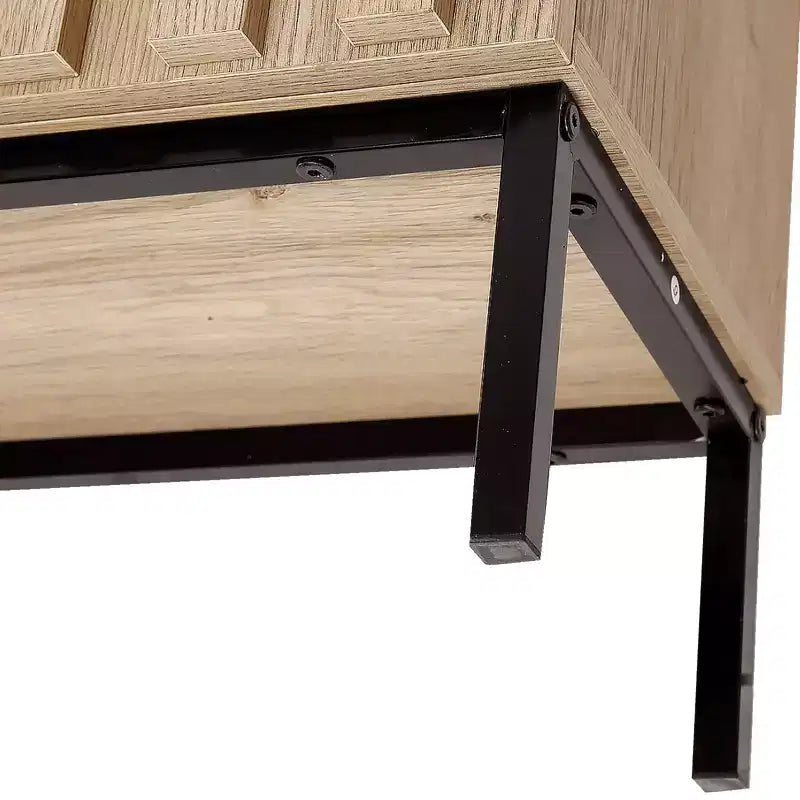 Buffet avec rangement et 2 portes cannelées, table de bar en bois pour entrée, couloir, cuisine, salle à manger ou salon