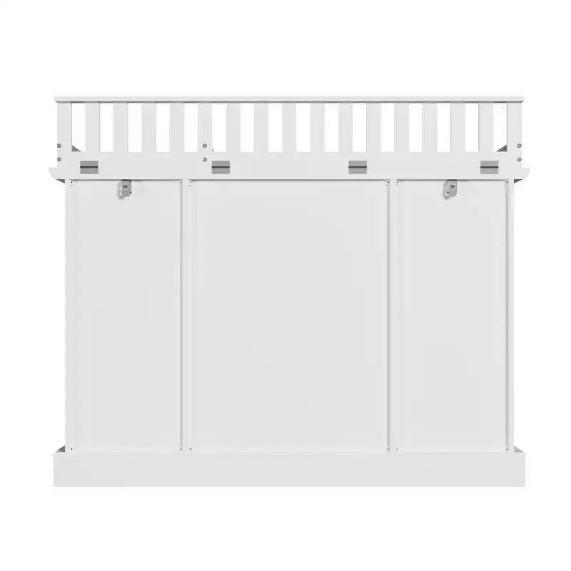 Cambiador blanco con cómoda, organizador espacioso para habitación infantil con cajones y armarios para pañales, ropa y juguetes