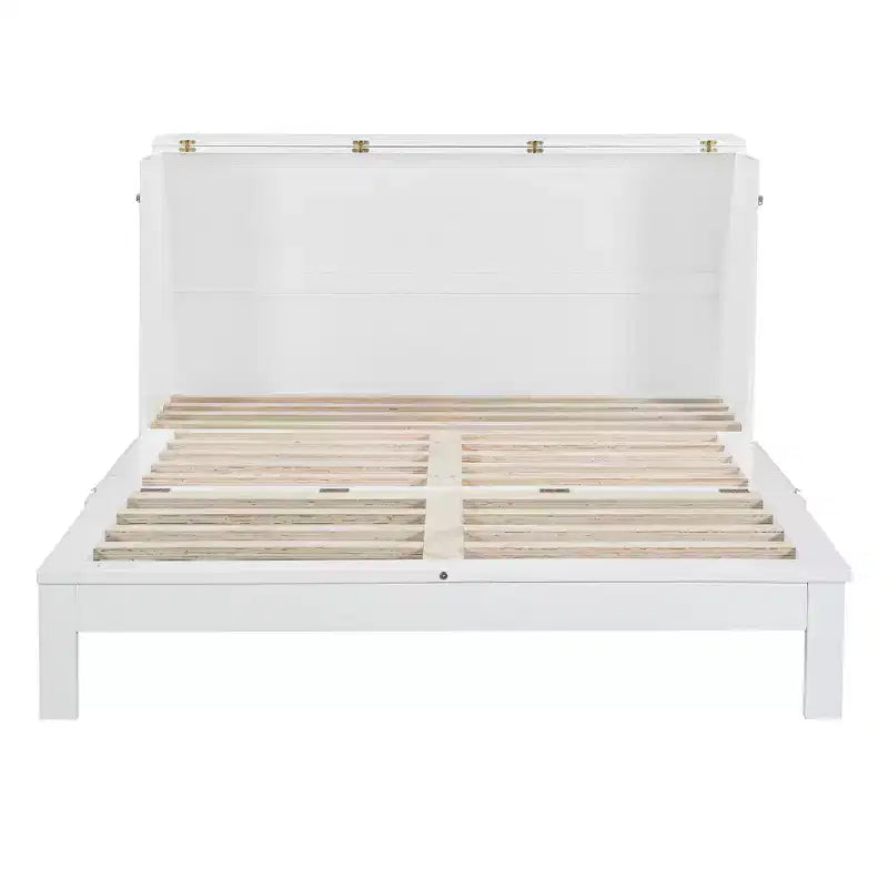 Lit escamotable moderne queen size en rotin avec grand tiroir, pour le salon et la chambre d’amis