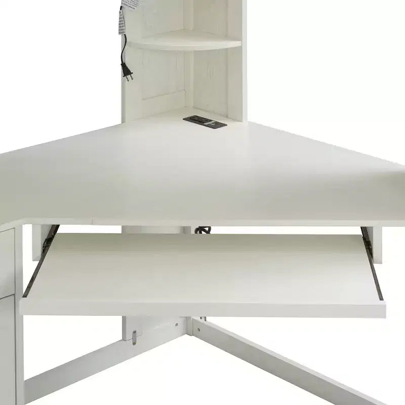 Lit mezzanine tout-en-un pour une personne avec penderie intégrée, bureau, étagères, plateau pour clavier et projecteur