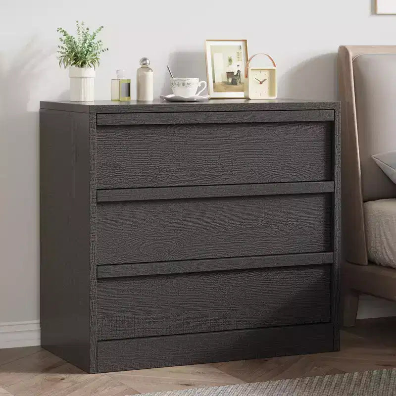 Mesita de noche alta de 3 cajones de 30 - mesa auxiliar de cama y mesa lateral modernas con amplio espacio de almacenamiento y kit antivuelco para dormitorio y sala de estar